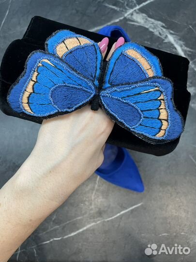 Клатч женский ручной работы с вышивкой бабочка