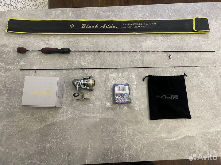 Спиннинг black adder nano 0.3-0.8+tsurinoya fs500