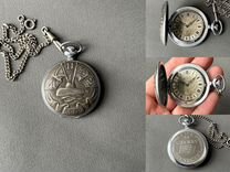 Карманные часы СССР - Молния ксф с цепочкой