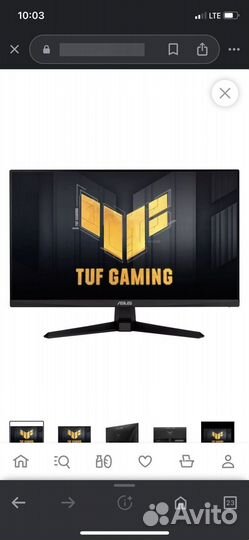 Монитор asus tuf gaming 240гц