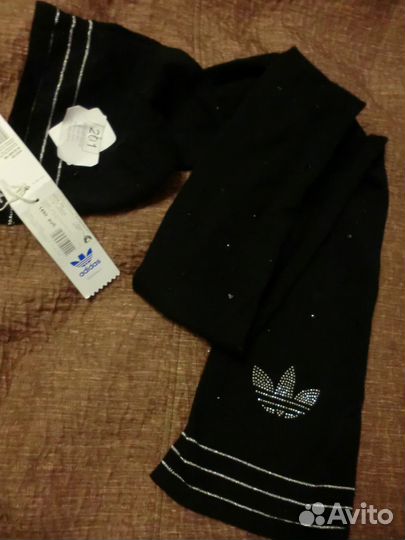 Новые шарфы Адидас чёрные стразы