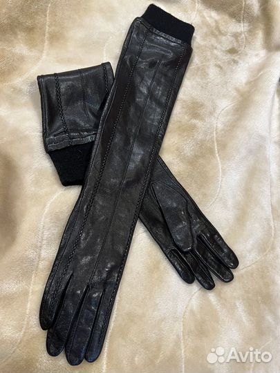 Длинные кожаные перчатки