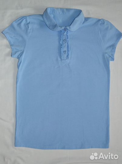 Блузки, рубашки школьные голубые 11-12 лет 146-158