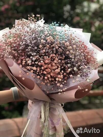 Букет из гипсофилы. Гипсофилы в коробке