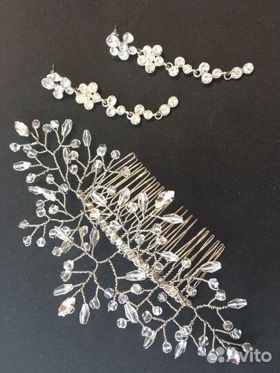 Набор для свадьбы (серьги и гребень)