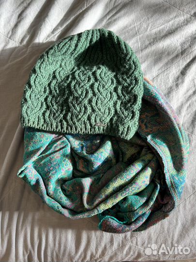 Шапка женская зимняя шарфик в подарок