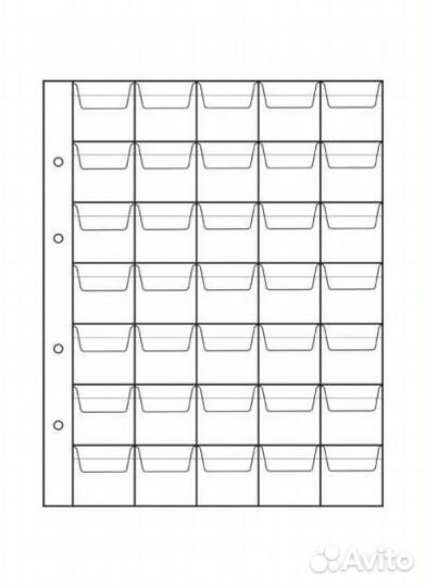 Лист для монет на 35, 24, 20, 12 ячеек. Доставка