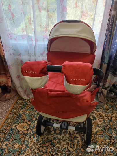 Коляска 2 в 1 riko Bruno red Sport