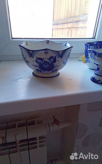 Гжель разная салатник тарелка стопки