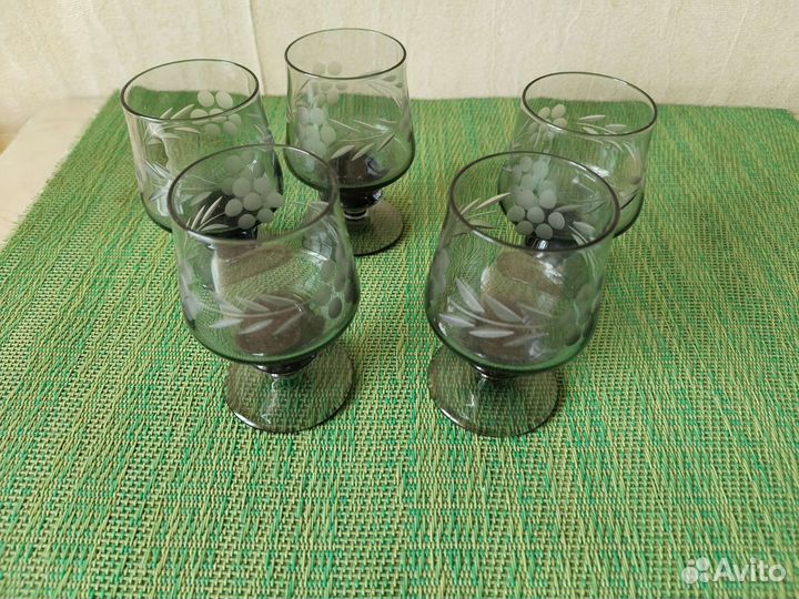 Фужеры Хрусталь, цветное стекло СССР