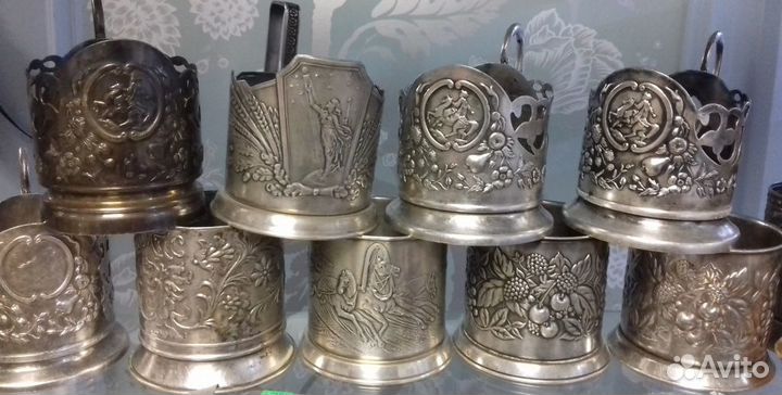 Подстаканники мельхиор разные СССР 1950-70гг