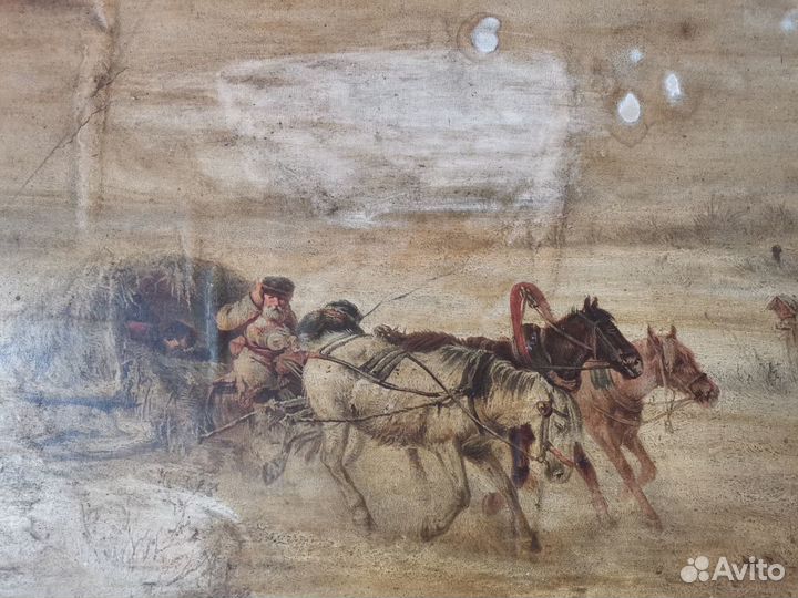 Картина В морозный день на тройке с карт. Сверчков