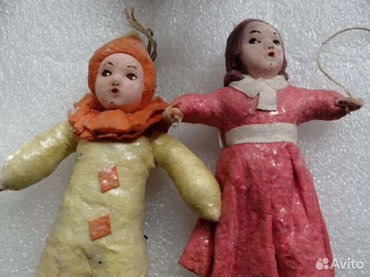 Ватные елочные игрушки СССР 30-40гг
