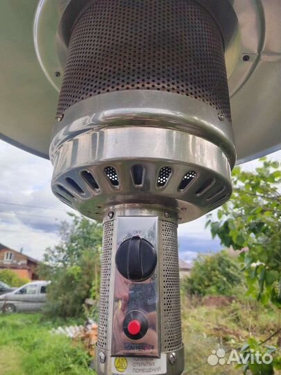 Уличный газовый обогреватель гриб пепельного цвета