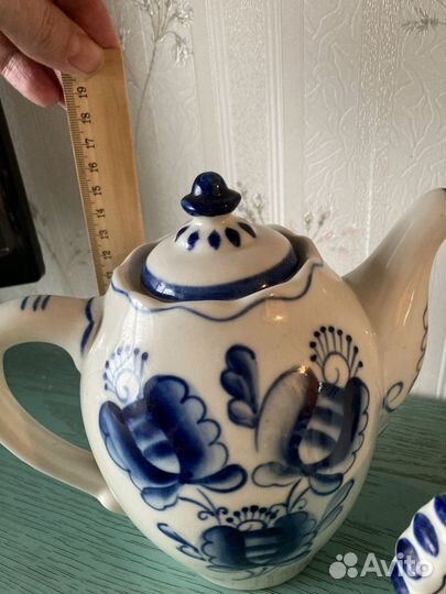Чайник заварочный ссср,гжель,посуда гжель