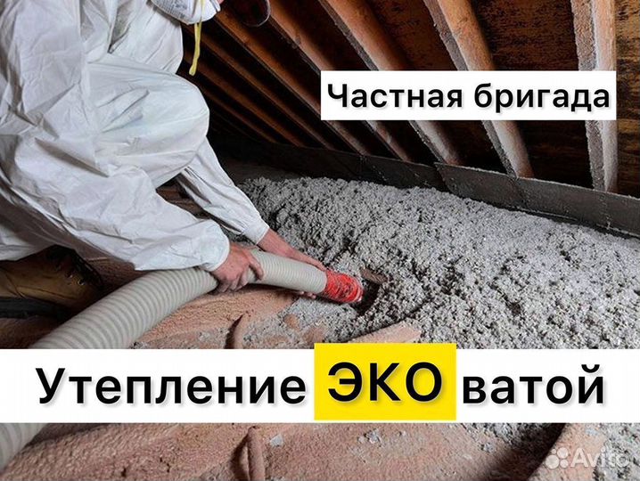 Утепление дома эковатой