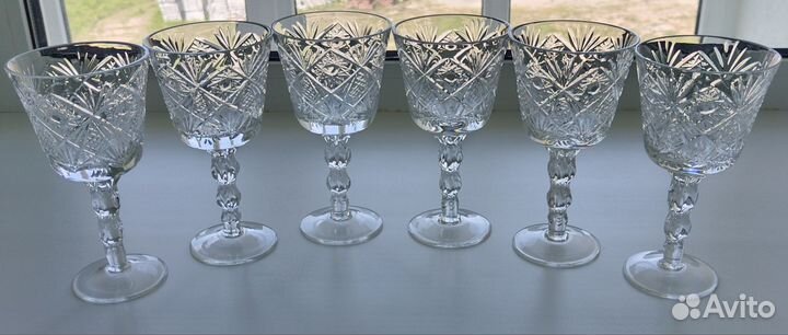 Фужеры, 6 шт., хрусталь
