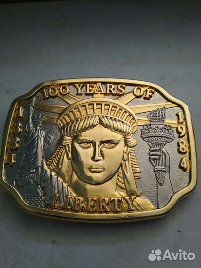 Пряжка серебро 24к 100 лет свободы 1984 г