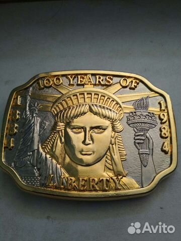 Пряжка серебро 24к 100 лет свободы 1984 г