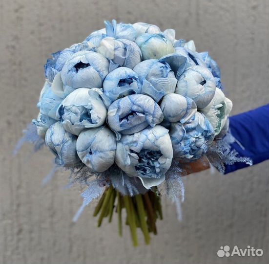 Пионы Голубые цветы доставка 24/7 букеты
