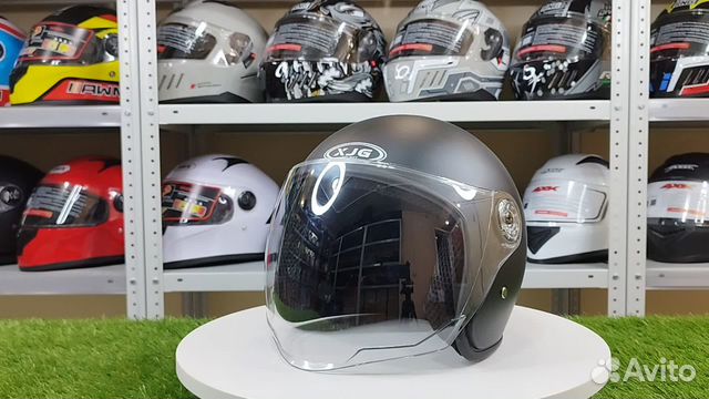 Шлем для скутера полуоткрытый. Черный матовый