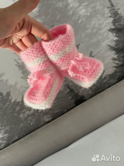 Пинетки для девочки вязаные