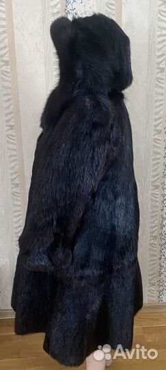 Шуба нутрия отделка песец