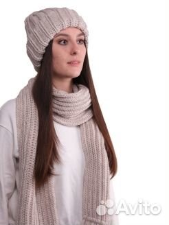 Зимний комплект Шапка и Шарф, шапка с шарфом