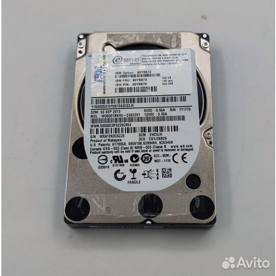 Жесткий диск 90y8873, 90y8876, IBM, 600 Гб, SAS, 2