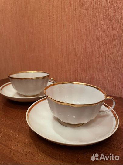 Чайная пара Дулево, фарфор, СССР