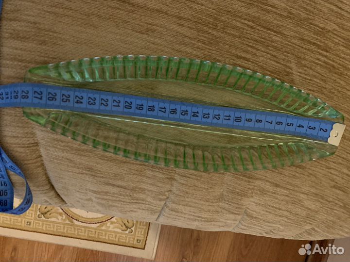 Селедочница СССР цветное стекло. Изумруд