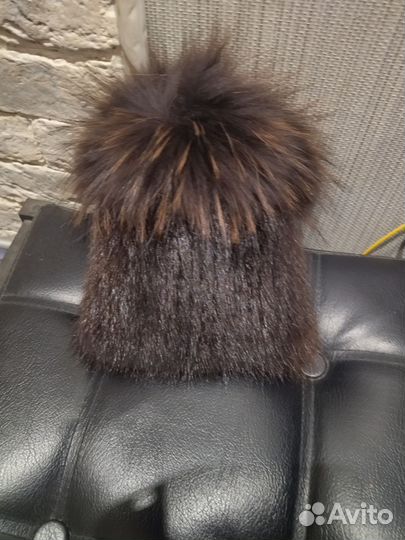 Шапка из вязаной норки