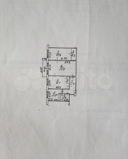 3-к. квартира, 56,6 м², 2/5 эт.