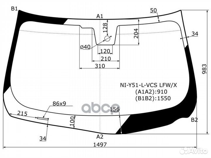 Стекло лобовое (Датчик дождя) Infiniti M25 10-1