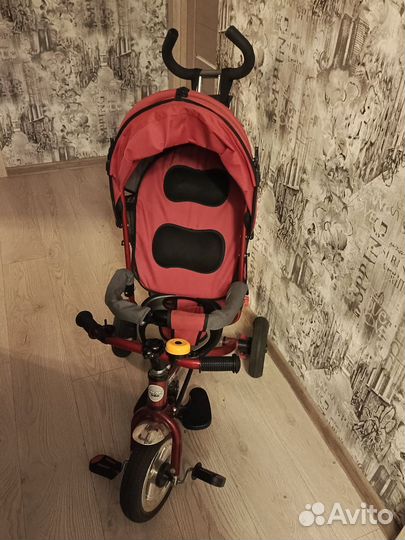 Велосипед с крышей и родительской ручкой