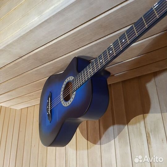 7/8 гитара акустическая синяя матовая