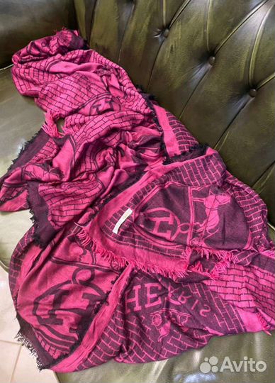 Платок шаль hermes и roberto cavalli шелк италия