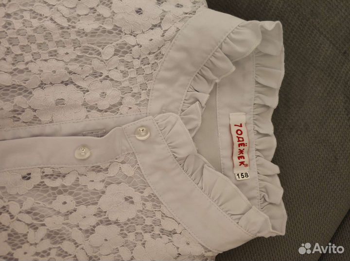 Блузка белая школьная 158