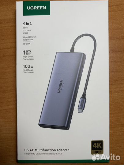 USB хаб 9-in-1 Ugreen USB-C Hub hdmi 4K/60 MacBook