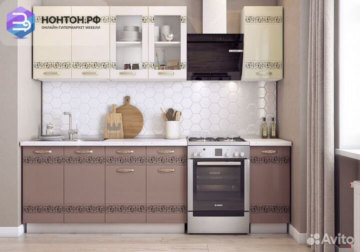 Кухня Мечта 2.0 м белый / крем глянец / капучино