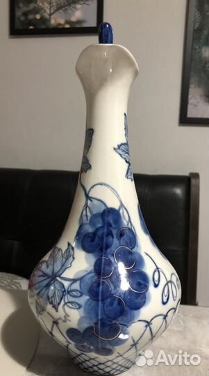 Кувшин кобальт позолота для вина воды фарфор