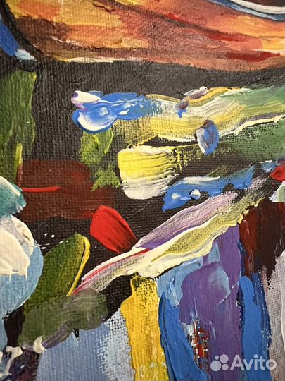 Картина акрилом на холсте морской пейзаж