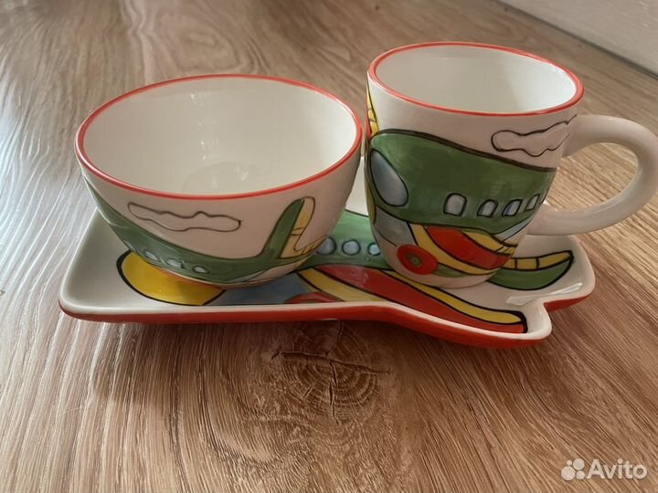 Набор посуды для мальчика, самолет