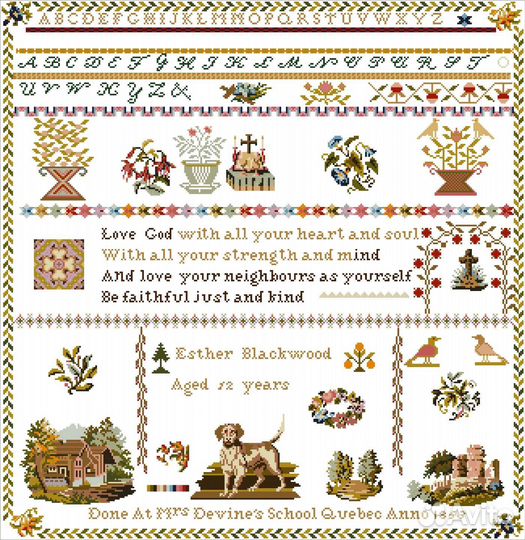 Семплер от hatss Esther Blackwood 1853