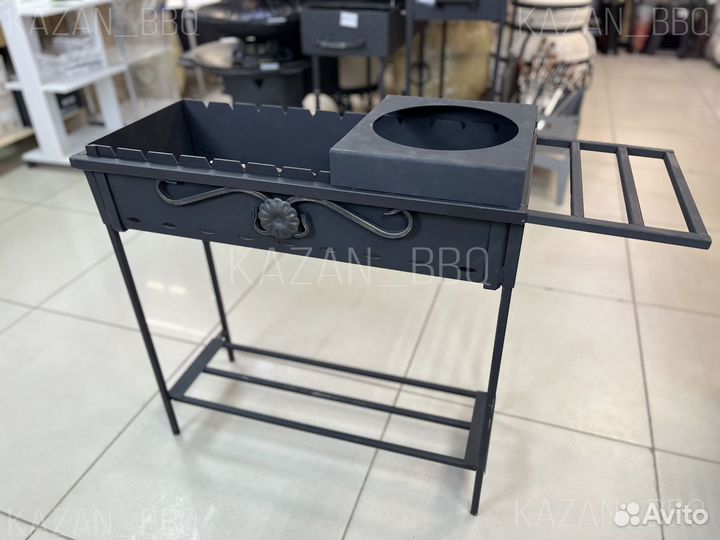 Мангал с печью под казан 4 мм