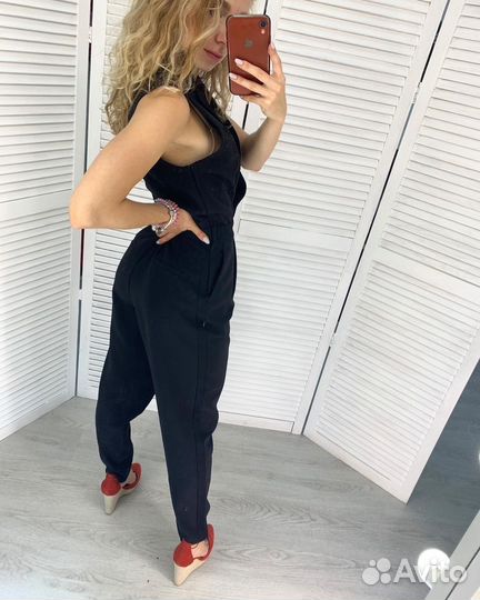 Комбинезон Н&М черный из костюмной ткани