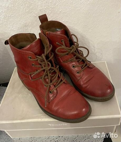 Ботинки Tamaris демисезонные 36 приглушенный красн