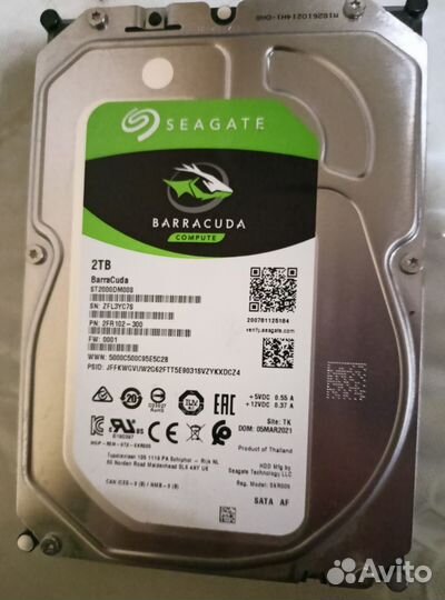 Жесткий диск 2 тб Seagate BarraCuda ST2000DM008