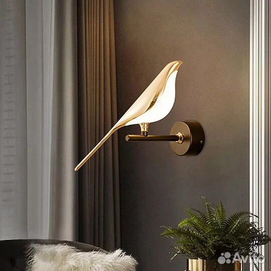 Настенный светильник, бра, птичка Nomi