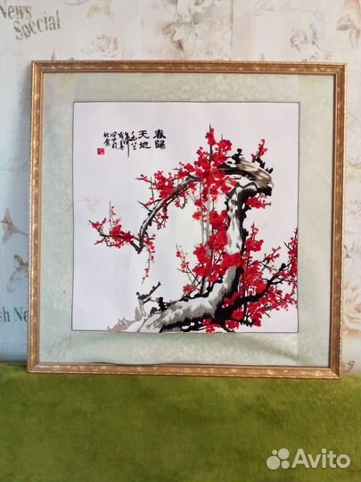 Картины вышитые шелком